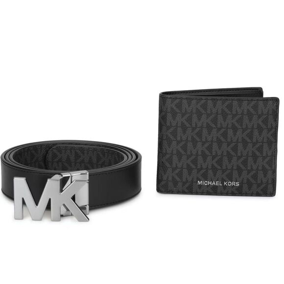 Michael Kors Men’s Logo Belt & Billfold 3-in-1 Gift Set Reversible Belt + Wallet - Picture 1 of 5